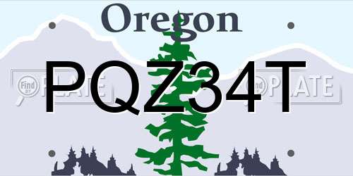 PQZ34T Oregon License Plate