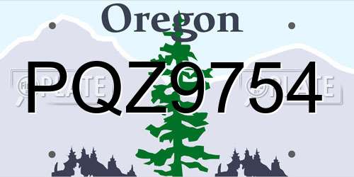 PQZ9754 Oregon License Plate