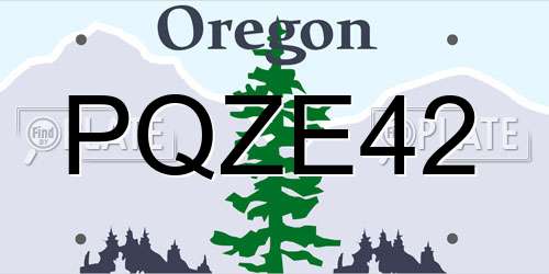 PQZE42 Oregon License Plate