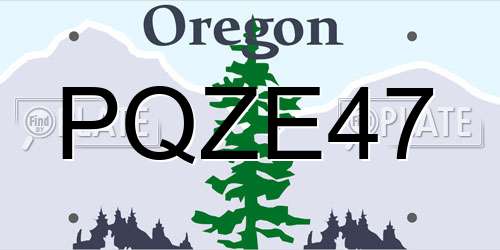 PQZE47 Oregon License Plate