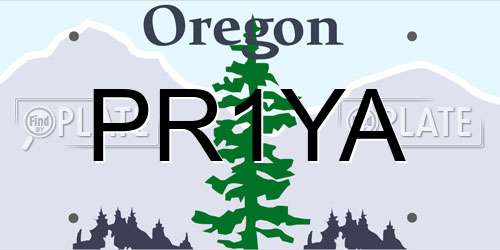 PR1YA Oregon License Plate