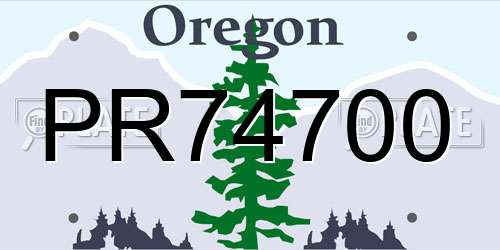 PR74700 Oregon License Plate