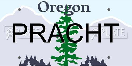 PRACHT Oregon License Plate