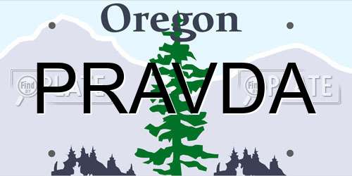 PRAVDA Oregon License Plate