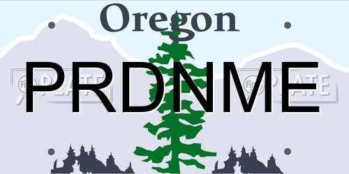 PRDNME Oregon License Plate