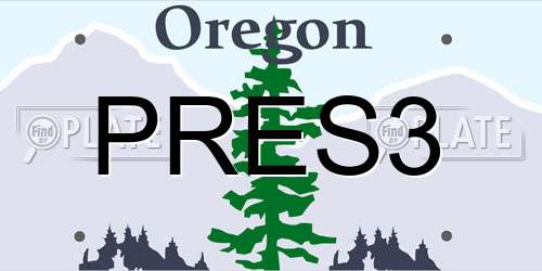 PRES3 Oregon License Plate