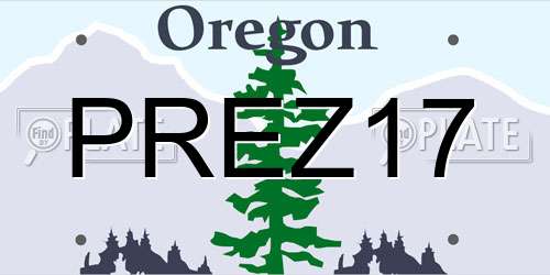 PREZ17 Oregon License Plate