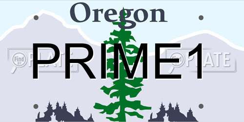 PRIME1 Oregon License Plate