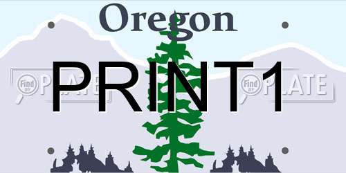 PRINT1 Oregon License Plate