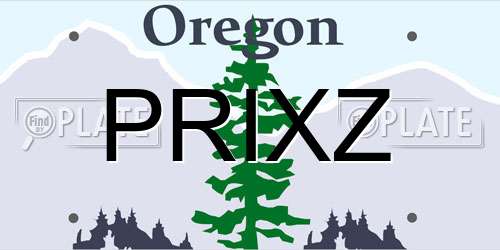 PRIXZ Oregon License Plate