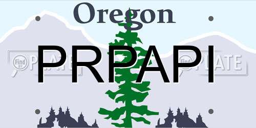PRPAPI Oregon License Plate
