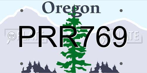 PRR769 Oregon License Plate