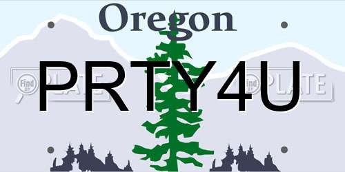 PRTY4U Oregon License Plate