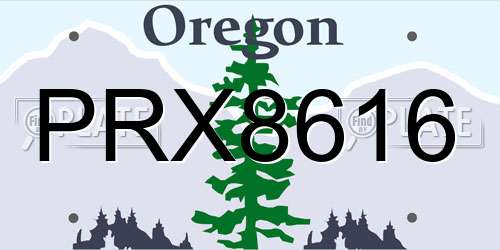 PRX8616 Oregon License Plate
