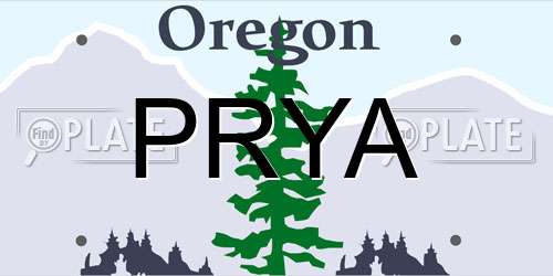 PRYA Oregon License Plate