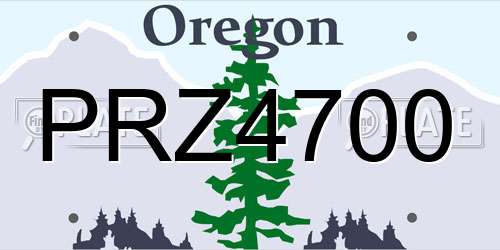 PRZ4700 Oregon License Plate