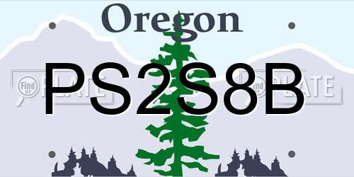 PS2S8B Oregon License Plate