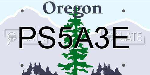 PS5A3E Oregon License Plate