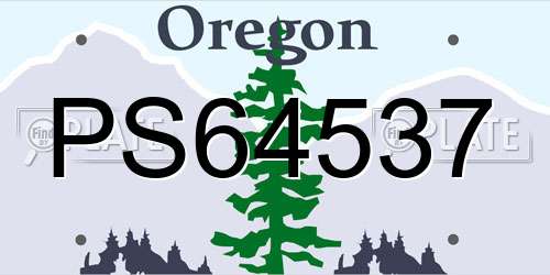 PS64537 Oregon License Plate