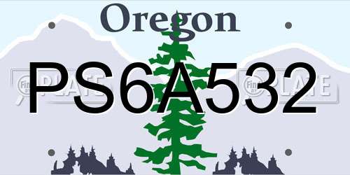 PS6A532 Oregon License Plate