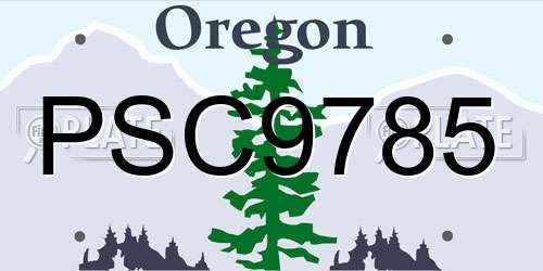 PSC9785 Oregon License Plate