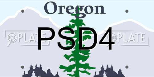 PSD4 Oregon License Plate