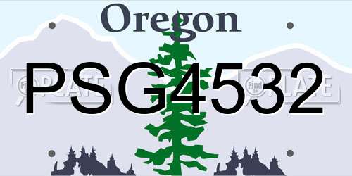 PSG4532 Oregon License Plate