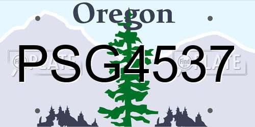 PSG4537 Oregon License Plate