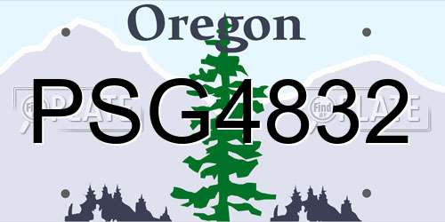 PSG4832 Oregon License Plate