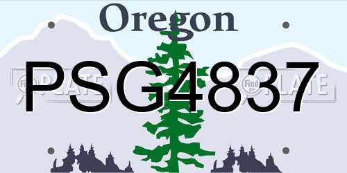 PSG4837 Oregon License Plate