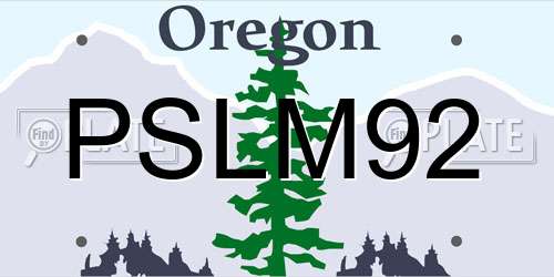 PSLM92 Oregon License Plate