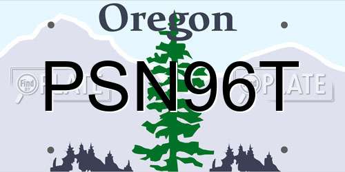 PSN96T Oregon License Plate