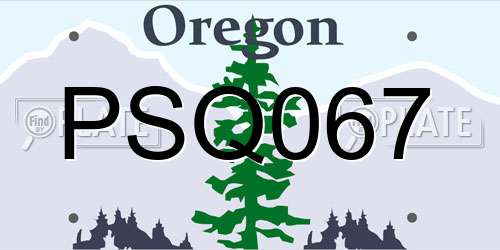 PSQ067 Oregon License Plate