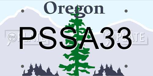 PSSA33 Oregon License Plate