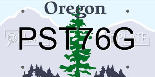 PST76G Oregon License Plate
