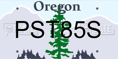 PST85S Oregon License Plate