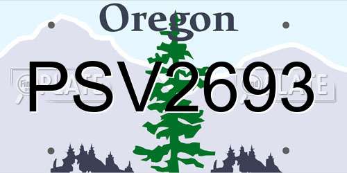 PSV2693 Oregon License Plate