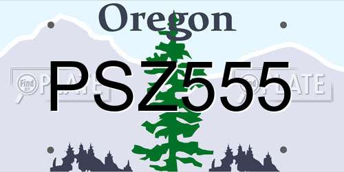 PSZ555 Oregon License Plate