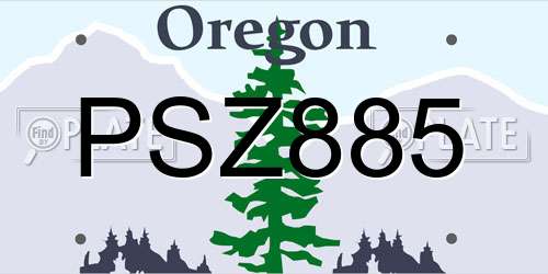 PSZ885 Oregon License Plate