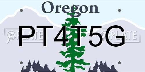 PT4T5G Oregon License Plate