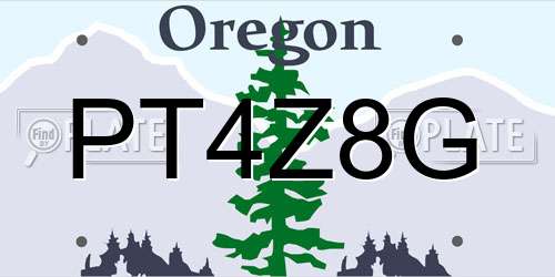 PT4Z8G Oregon License Plate