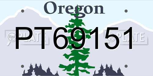 PT69151 Oregon License Plate