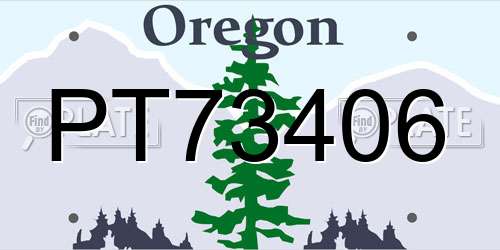 PT73406 Oregon License Plate