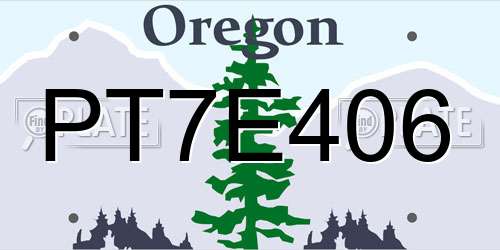 PT7E406 Oregon License Plate
