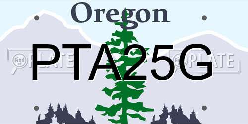 PTA25G Oregon License Plate