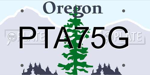 PTA75G Oregon License Plate