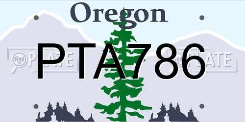 PTA786 Oregon License Plate