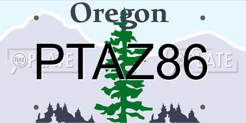 PTAZ86 Oregon License Plate