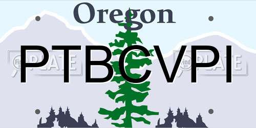 PTBCVPI Oregon License Plate