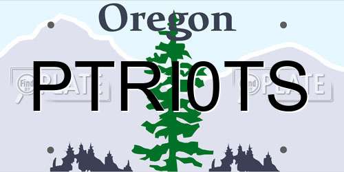 PTRI0TS Oregon License Plate